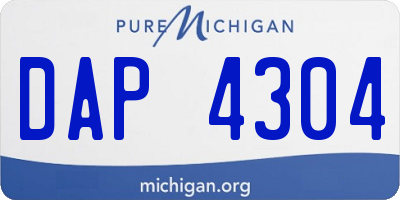 MI license plate DAP4304