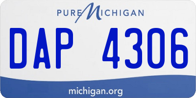 MI license plate DAP4306