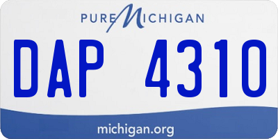 MI license plate DAP4310