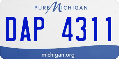 MI license plate DAP4311