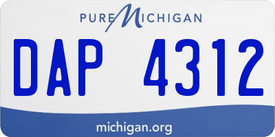 MI license plate DAP4312