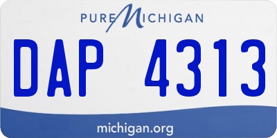 MI license plate DAP4313