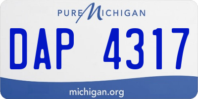 MI license plate DAP4317