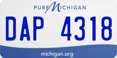 MI license plate DAP4318