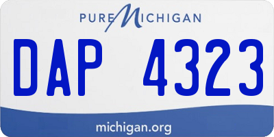 MI license plate DAP4323