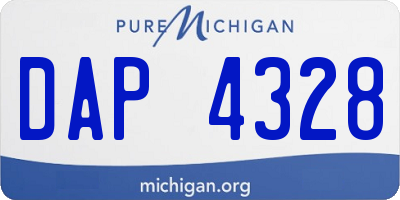 MI license plate DAP4328