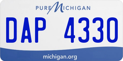 MI license plate DAP4330