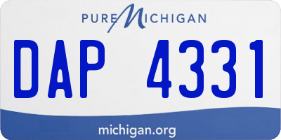 MI license plate DAP4331