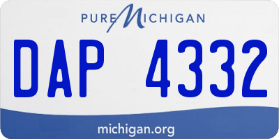 MI license plate DAP4332
