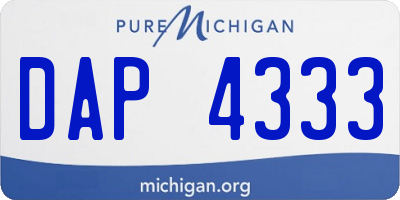 MI license plate DAP4333