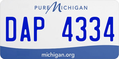 MI license plate DAP4334