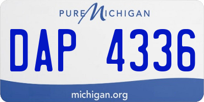 MI license plate DAP4336