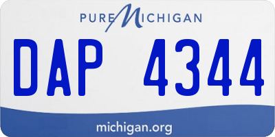 MI license plate DAP4344