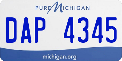 MI license plate DAP4345