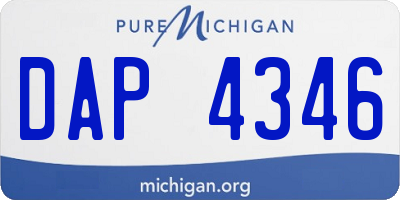 MI license plate DAP4346