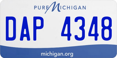 MI license plate DAP4348