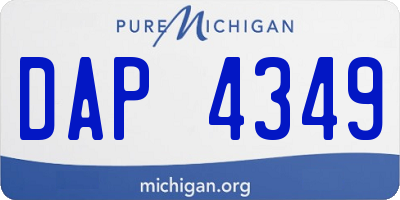 MI license plate DAP4349