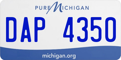 MI license plate DAP4350