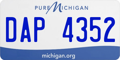 MI license plate DAP4352