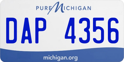 MI license plate DAP4356
