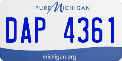 MI license plate DAP4361