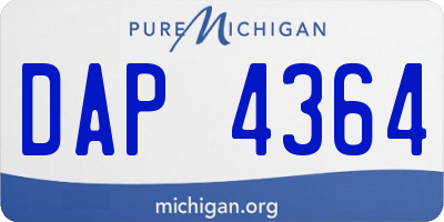MI license plate DAP4364