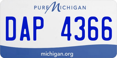MI license plate DAP4366