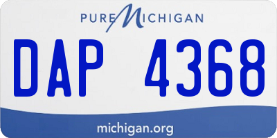 MI license plate DAP4368