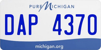 MI license plate DAP4370