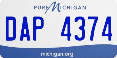 MI license plate DAP4374