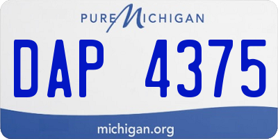 MI license plate DAP4375