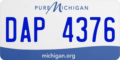 MI license plate DAP4376