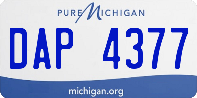 MI license plate DAP4377