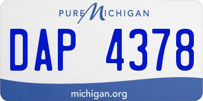 MI license plate DAP4378