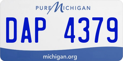 MI license plate DAP4379