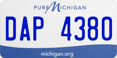 MI license plate DAP4380