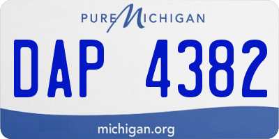MI license plate DAP4382