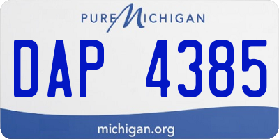 MI license plate DAP4385