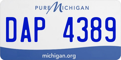 MI license plate DAP4389