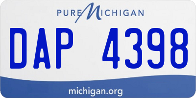 MI license plate DAP4398