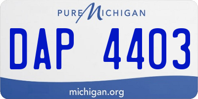 MI license plate DAP4403