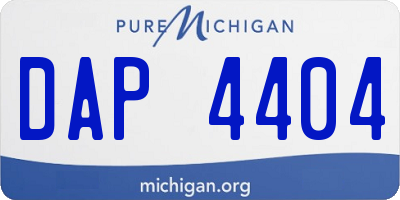 MI license plate DAP4404