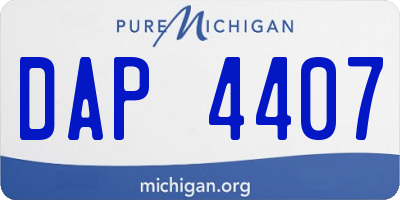 MI license plate DAP4407
