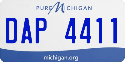 MI license plate DAP4411