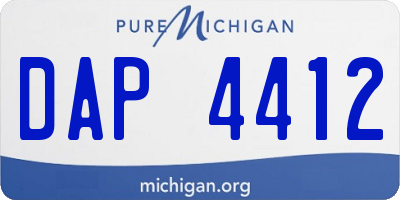MI license plate DAP4412
