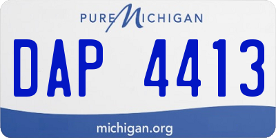 MI license plate DAP4413