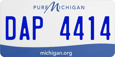 MI license plate DAP4414