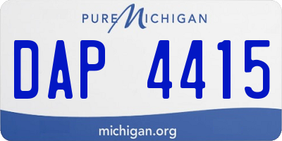 MI license plate DAP4415