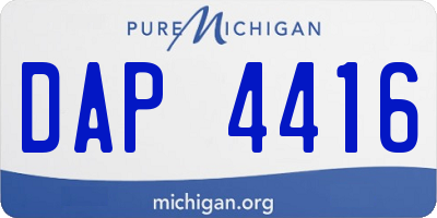 MI license plate DAP4416