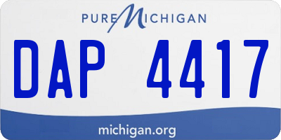 MI license plate DAP4417
